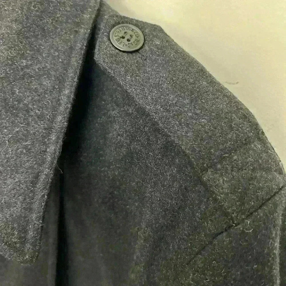 Levis Pea Coat Men's Black Wool Double Breasted Insulated Quilted Size XL - Picture 9 of 10